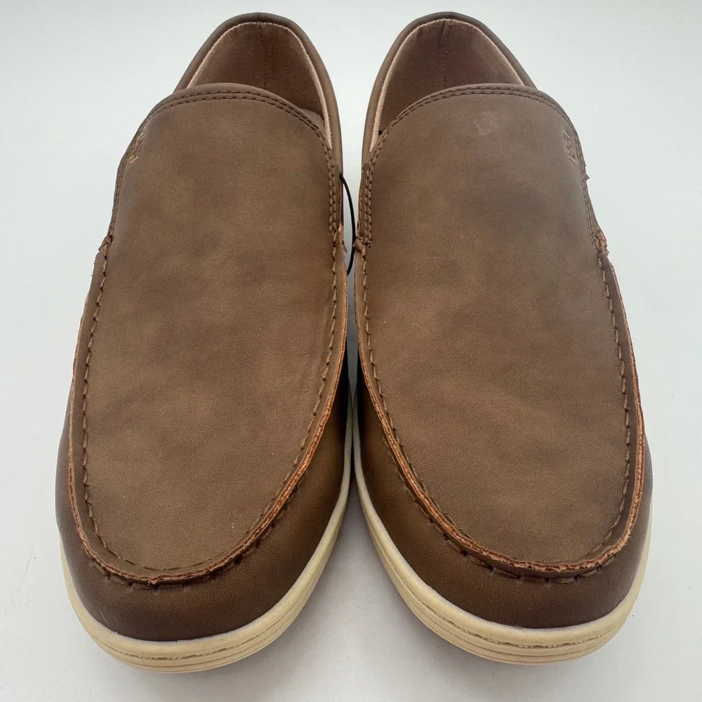 IZOD Seapoint Men's 11 Tan Memory Foam Slip On Loafers Casual Comfort Shoes NIB‎